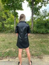 Load image into Gallery viewer, Black Short Sleeve Leather Dress
