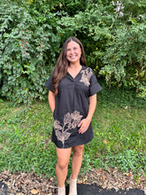 Load image into Gallery viewer, Embroidery Floral Collared Shirt Dress