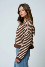 Load image into Gallery viewer, Stripe Crochet Knit Button Down Cardigan