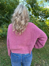 Load image into Gallery viewer, Cropped Mineral Washed Cable Knit Sweater
