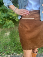 Load image into Gallery viewer, Brown Corduroy Skirt