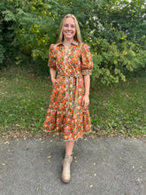 Load image into Gallery viewer, Autumn Puff Sleeve Midi Dress