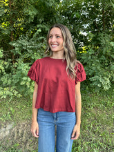 Load image into Gallery viewer, Brick Puff Sleeve Top