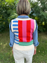 Load image into Gallery viewer, Color Block Sleeveless Striped Knit Top