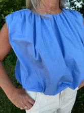Load image into Gallery viewer, Blue Sleeveless Bubble Top