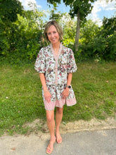 Load image into Gallery viewer, Sage Floral Puff Sleeve Dress