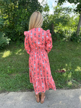 Load image into Gallery viewer, Puff Sleeve Smocked V Neck Dress