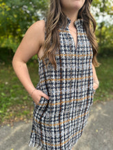 Load image into Gallery viewer, Sleeveless Plaid Tweed Dress