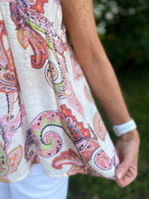 Load image into Gallery viewer, Pink Cap Sleeve Paisley Print Top