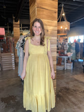 Load image into Gallery viewer, Scallop Eyelet Trim Tie Strap Midi Dress