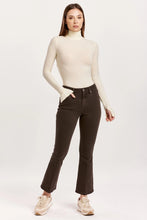 Load image into Gallery viewer, Jeanne High Rise Cropped Flare Jeans - Ground Coffee