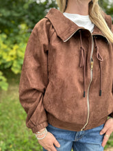 Load image into Gallery viewer, Faux Suede Zip Up Jacket