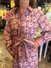 Load image into Gallery viewer, Mixed Floral Print Belted Midi Dress