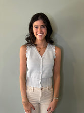 Load image into Gallery viewer, Pointelle Knit Button Up Vest