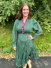 Load image into Gallery viewer, Boho Floral Embroidered Midi Dress