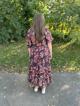 Load image into Gallery viewer, Brown Floral Maxi Dress