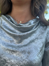 Load image into Gallery viewer, Metallic Cowl Neck Blouse