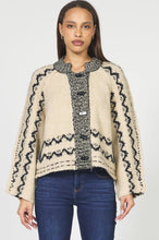 Load image into Gallery viewer, Luanna Black Cream Sweater Cardigan