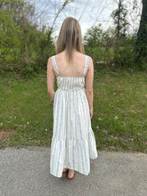 Load image into Gallery viewer, Floral Stripe Button Maxi Dress
