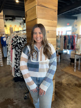 Load image into Gallery viewer, Color Block Stripe Zipped Neck Sweater