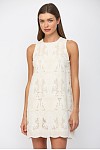 Load image into Gallery viewer, Ivory Floral Pattern Lace Shift Dress