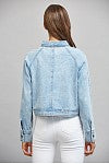 Load image into Gallery viewer, Washed Denim Cropped Jacket