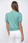 Load image into Gallery viewer, Short Sleeve Pleated Bubble Sleeve Crew Neck