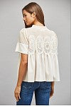 Load image into Gallery viewer, Ivory Lace Applique Detail Flowy Top