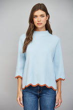 Load image into Gallery viewer, Scallop Edge Detailed Mock Neck Sweater