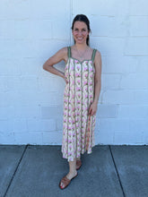 Load image into Gallery viewer, Cream Hydrangea Bloom Thin Strap Floral Pattern Dress