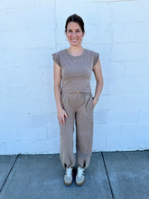 Load image into Gallery viewer, Mineral Wash Short Sleeve Wrap Top and Jogger Sweatpants Set
