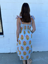 Load image into Gallery viewer, Tie Straps Floral Pattern Button Down Dress