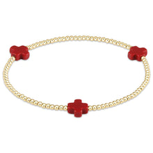 Load image into Gallery viewer, Signature Color Cross Gold Pattern 2mm Bead Bracelet