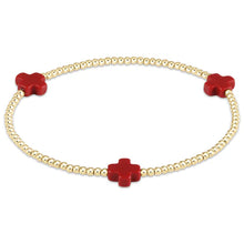 Load image into Gallery viewer, Signature Color Cross Gold Pattern 3mm Bead Bracelet