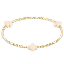 Load image into Gallery viewer, Signature Color Cross Gold Pattern 3mm Bead Bracelet