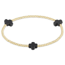 Load image into Gallery viewer, Signature Color Cross Gold Pattern 3mm Bead Bracelet