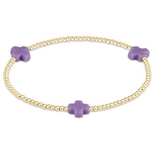 Load image into Gallery viewer, Signature Color Cross Gold Pattern 2mm Bead Bracelet