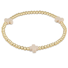 Load image into Gallery viewer, extends Signature Color Cross Gold Pattern 3mm Bead Bracelet