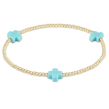 Load image into Gallery viewer, Signature Color Cross Gold Pattern 2mm Bead Bracelet