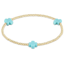 Load image into Gallery viewer, Signature Color Cross Gold Pattern 3mm Bead Bracelet