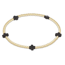 Load image into Gallery viewer, Signature Color Cross Gold Pattern 2mm Bead Bracelet - Small