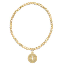 Load image into Gallery viewer, Classic 3mm Bead Signature Cross Disc Bracelet - Gold