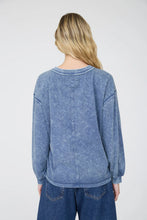 Load image into Gallery viewer, Washed Inverted Seam Detail Long Sleeve Top