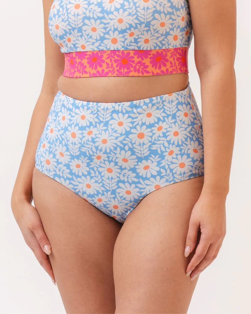 Floral high waisted swim bottoms sales