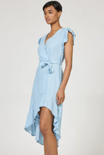 Load image into Gallery viewer, Anahi Wrap Dress - Carolina Blue