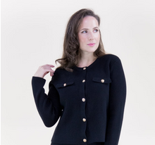 Load image into Gallery viewer, Ribbed Patch Pocket Boxy Cardigan