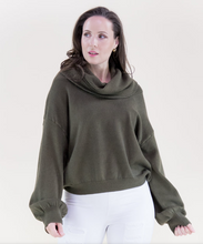 Load image into Gallery viewer, Classy Draped Rib Cowl Neck Sweater