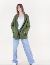 Load image into Gallery viewer, Heather Slanted Pockets Boyfriend Cardigan