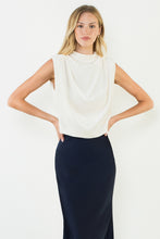Load image into Gallery viewer, Sleeveless Velvet Drape Neck Top