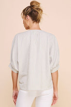 Load image into Gallery viewer, Pinstripe Seersucker Button Front Blouse